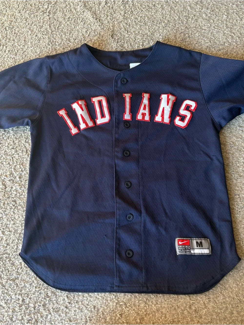 Nike Cleveland Indians Guardians Jersey Sz Medium Baseball Blue Red